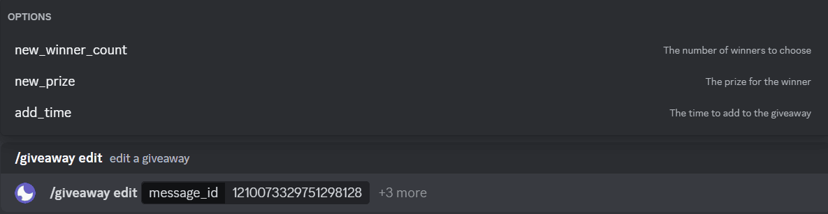 Giveaway Edit Command