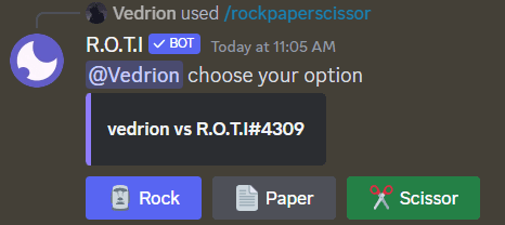 Rock Paper Scissor Command