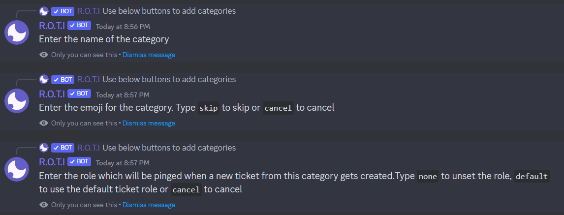 Ticket Category Options